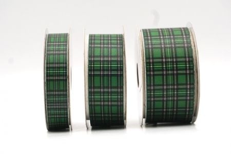 Klassieke groene tartan geruite lintset_AI